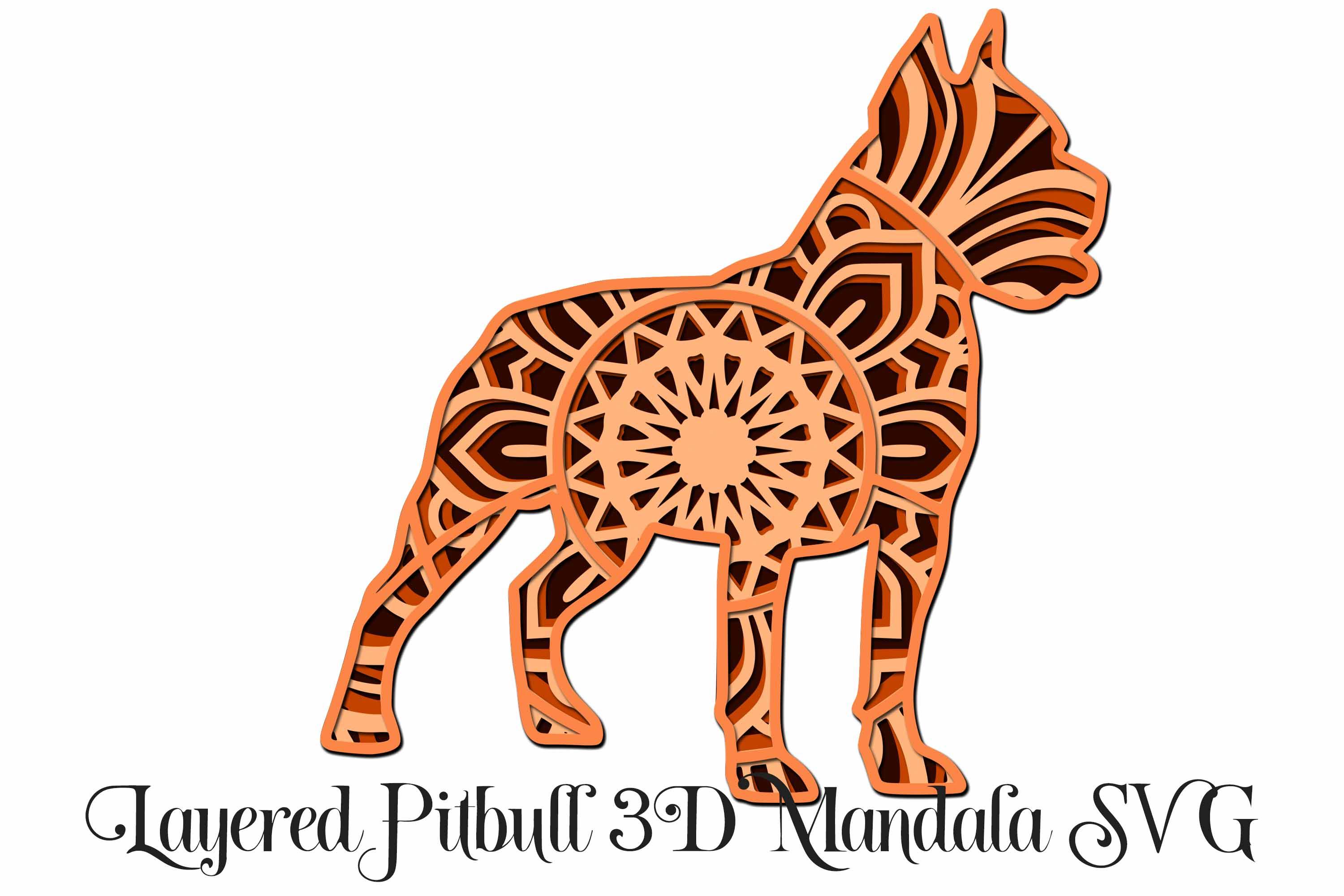 Download Pit Bull Mandala 3d Layered Dog Svg File 4 Layers So Fontsy