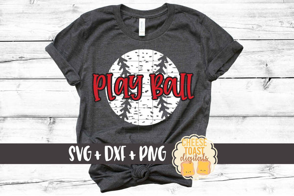 Play Ball Distressed Baseball Heart Shirt Design Svg Files for Cricut