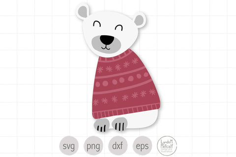 Download Polar Bear In Sweater Svg So Fontsy