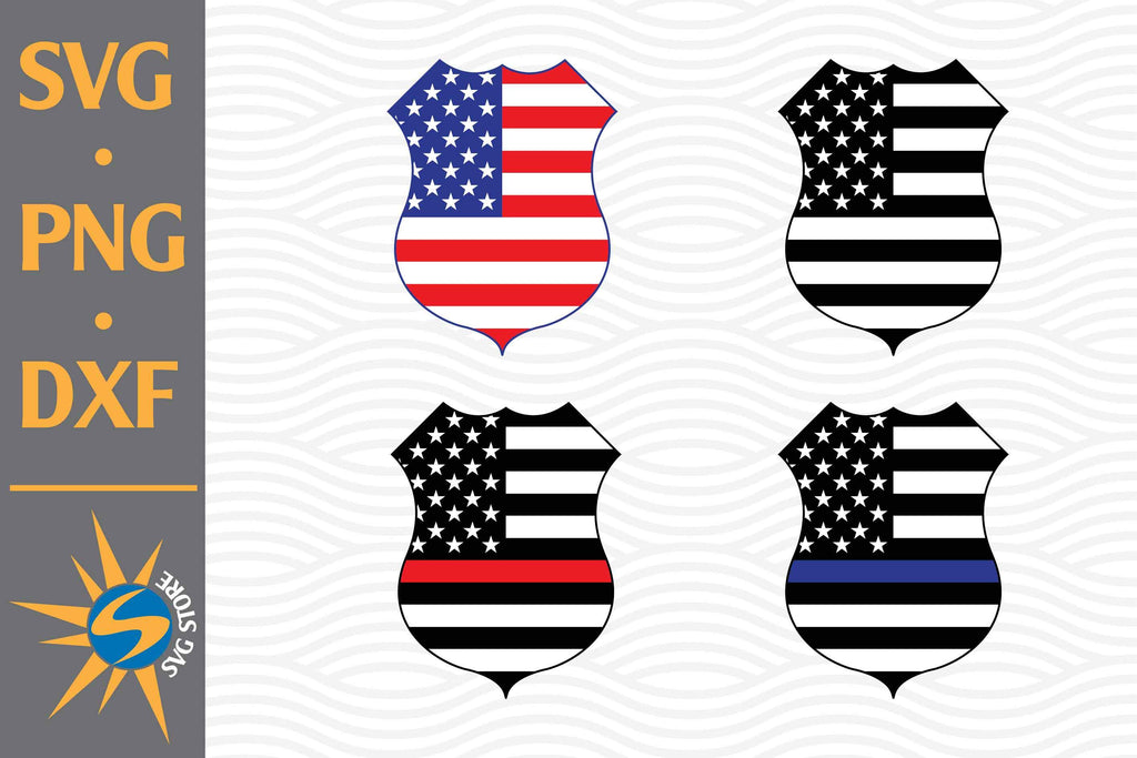 Download Police Shield American Flag SVG, PNG, DXF Digital Files ...