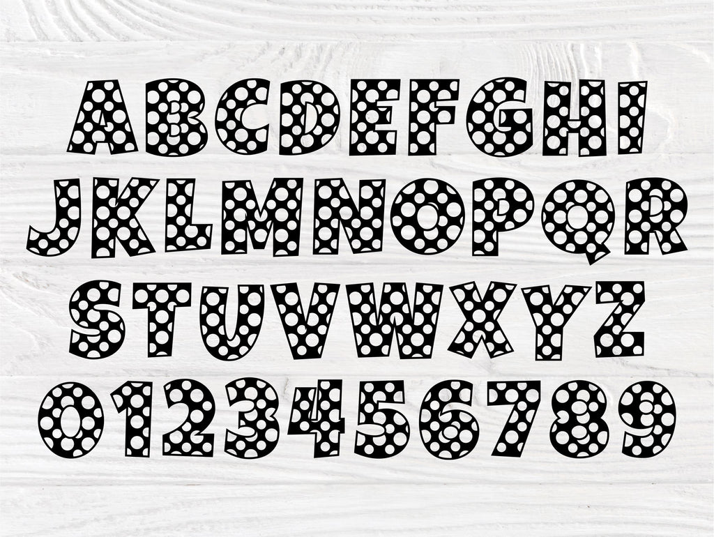 Polka Dot Font Svg Polka Dot Alphabet Alphabet Svg Polka Dot Monogram Svg Files For