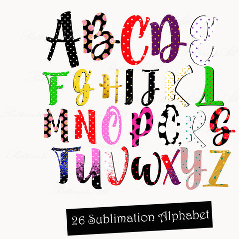 polka dots sublimation alphabet alphabet doodle font letters monogram polka dot alphabet clipart letters a z printable resizable alphapack so fontsy
