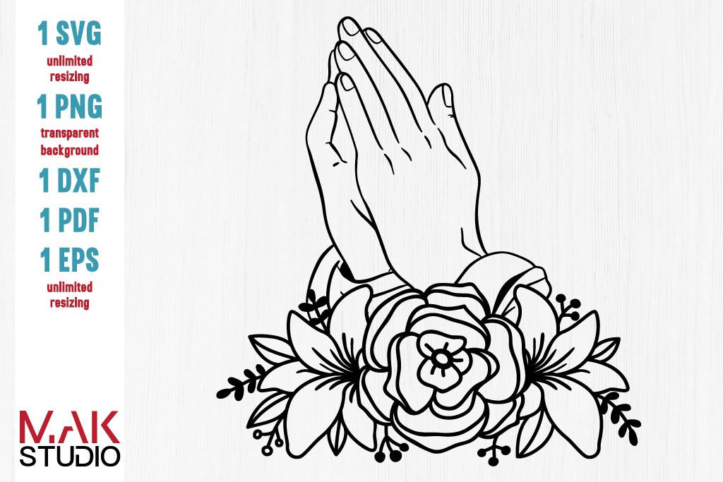 Download Praying Hands Svg Praying Hands Svg File Praying Hands Cut File Praying Flowers Svg So Fontsy