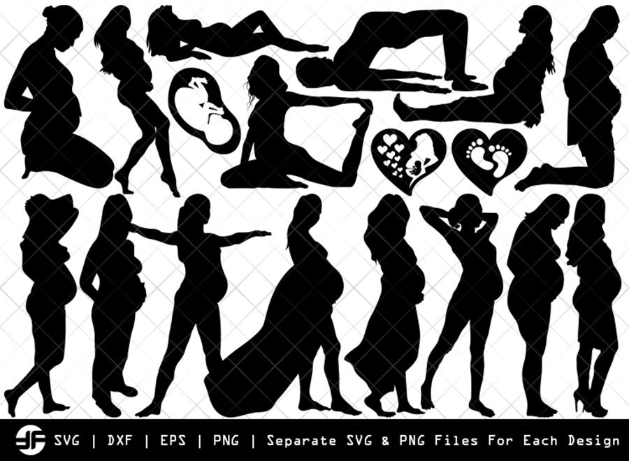 Download Pregnant Woman Svg Silhouette Bundle Svg Cut File So Fontsy