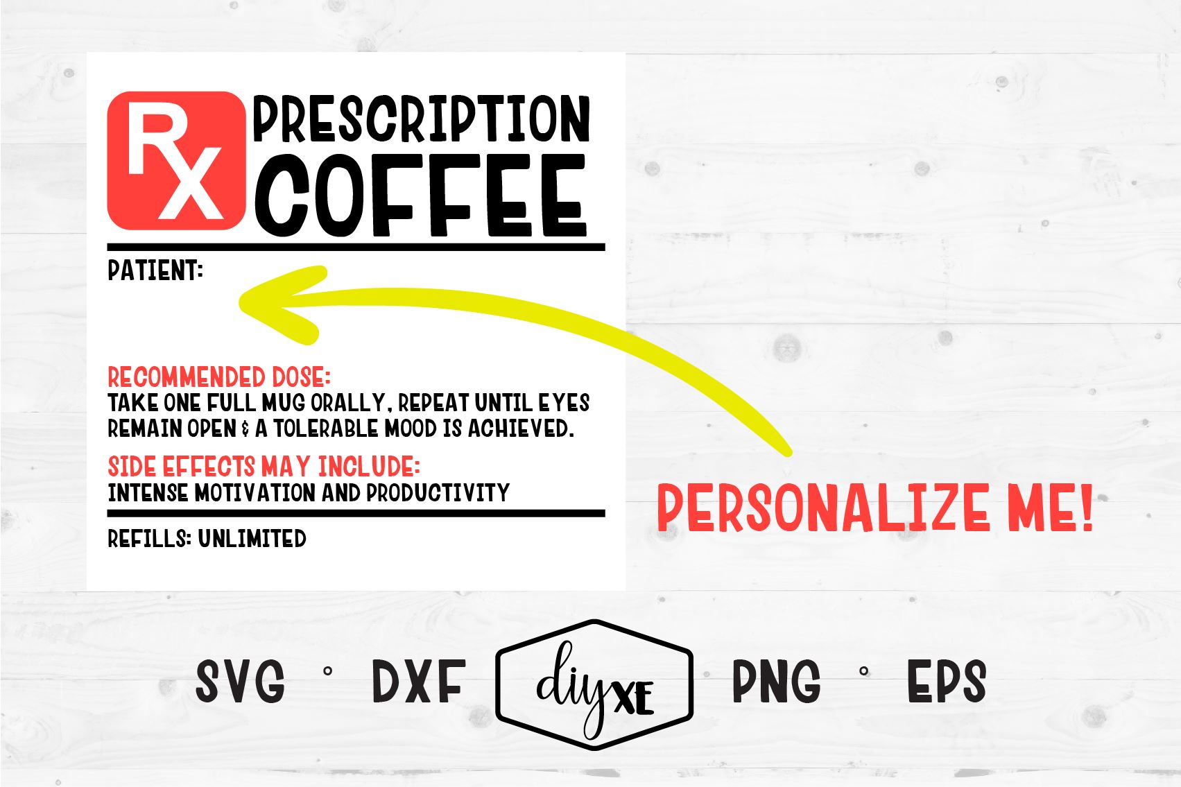 Download Prescription Coffee Label So Fontsy