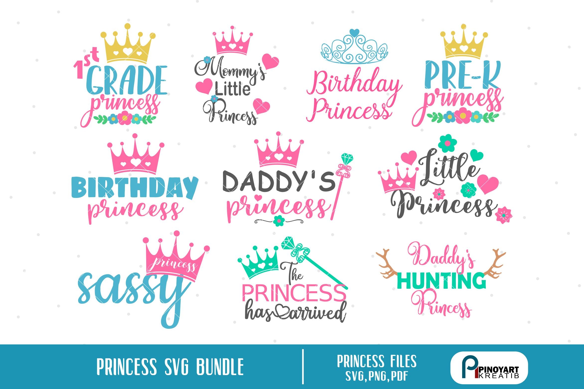 Princess Svg Bundle So Fontsy