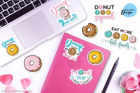 printable funny stickers donuts donut worry be happy donut stress donut disturb so fontsy