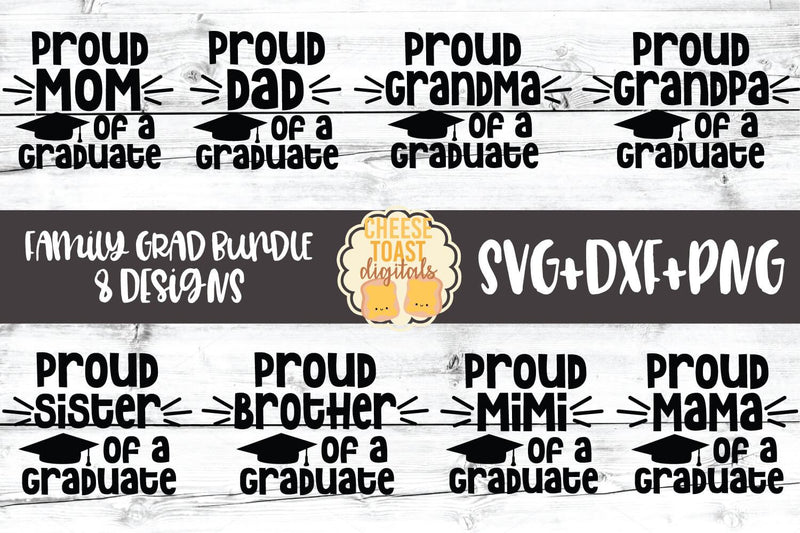 Download Proud Family Graduation Bundle - End of School SVG PNG DXF Cut Files - So Fontsy