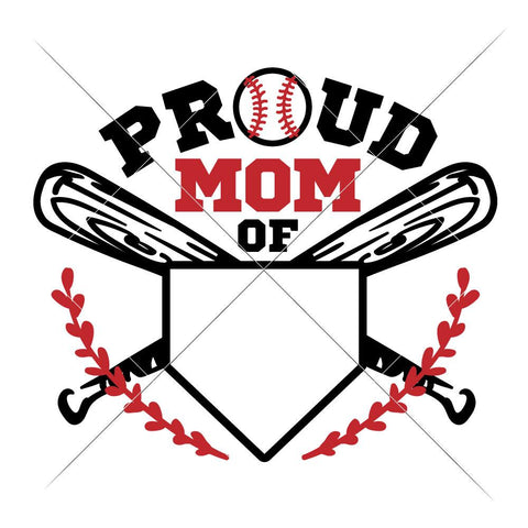 Proud Mom Of Baseball Softball Home Plate Bats So Fontsy