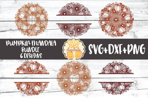 Download Pumpkin Mandala Bundle Fall Split Mandala Svg Png Dxf Cut Files So Fontsy