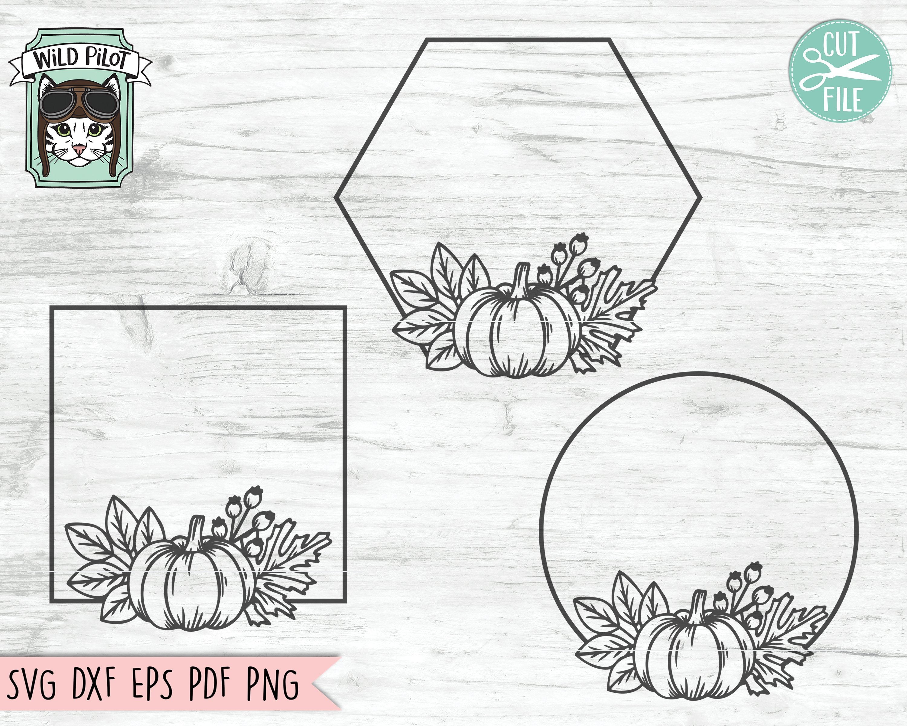 Download Pumpkin Monogram Frame Wreath Svg Cut Files So Fontsy