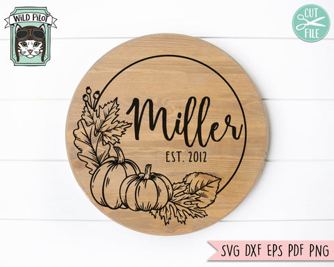 Download Pumpkin Monogram Wreath Frame Svg Cut Files So Fontsy