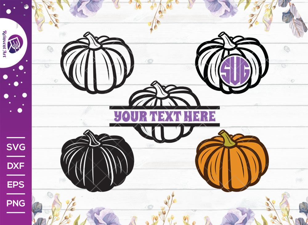 Download Pumpkin Svg Cut File Fall Svg Split Monogram Svg So Fontsy