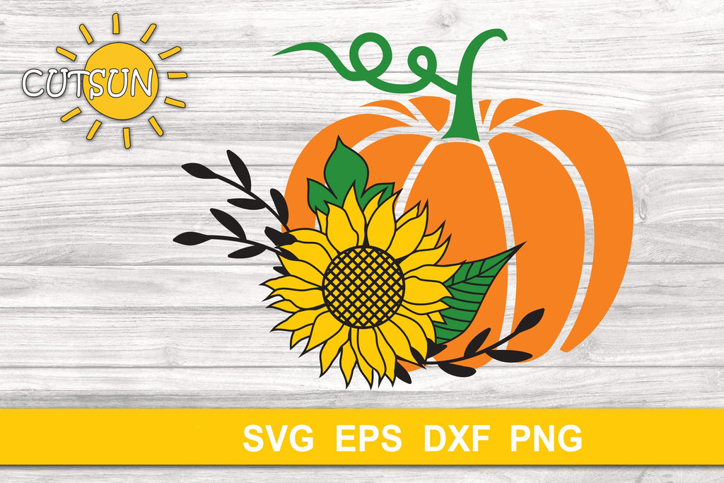 Download Pumpkin with Sunflower SVG | Floral pumpkin SVG Fall SVG - So Fontsy