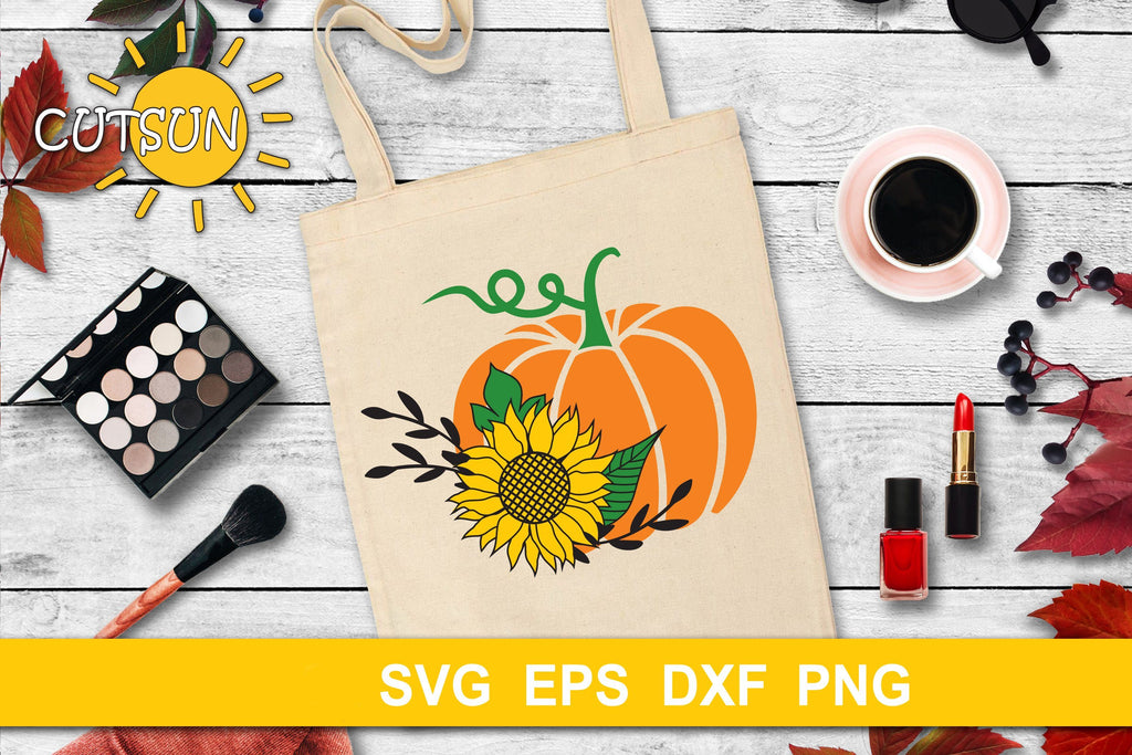 Download Pumpkin with Sunflower SVG | Floral pumpkin SVG Fall SVG - So Fontsy