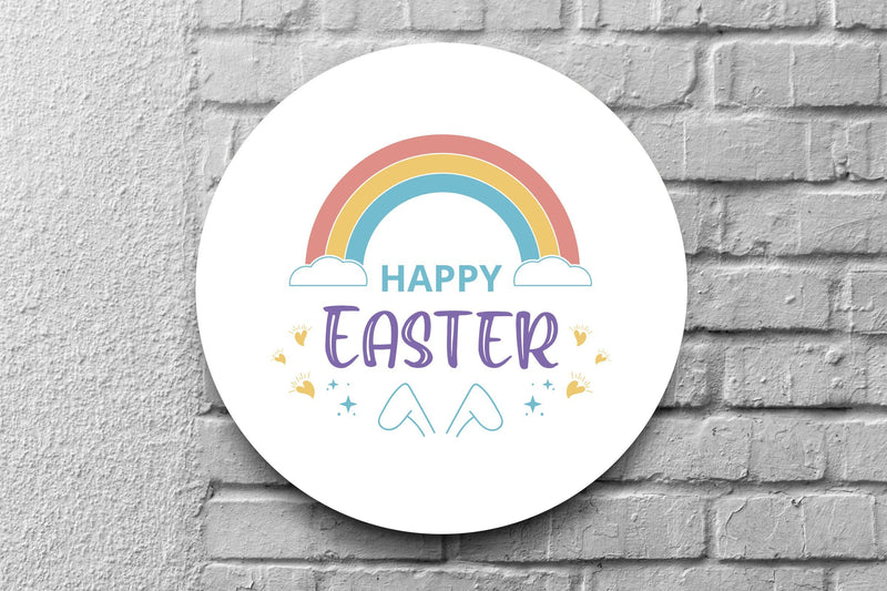 Download Rainbow Happy Easter Svg, Easter Svg, Rainbow svg, Clouy ...