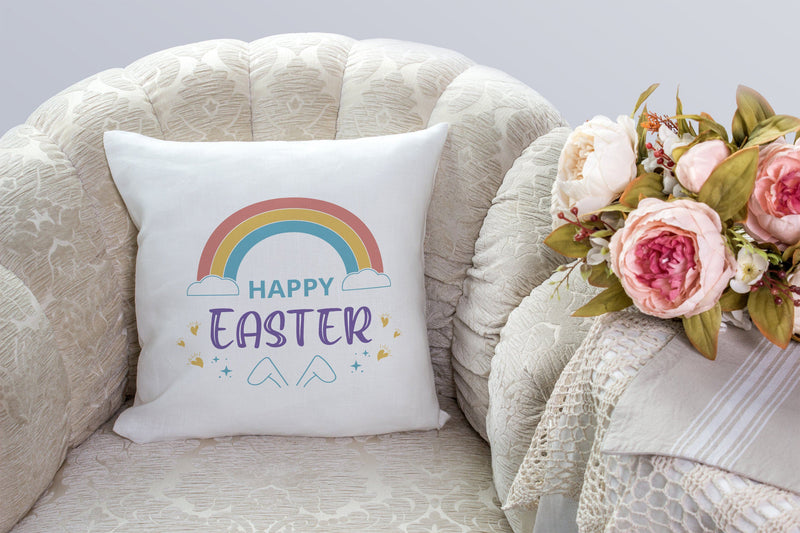 Download Rainbow Happy Easter Svg, Easter Svg, Rainbow svg, Clouy ...