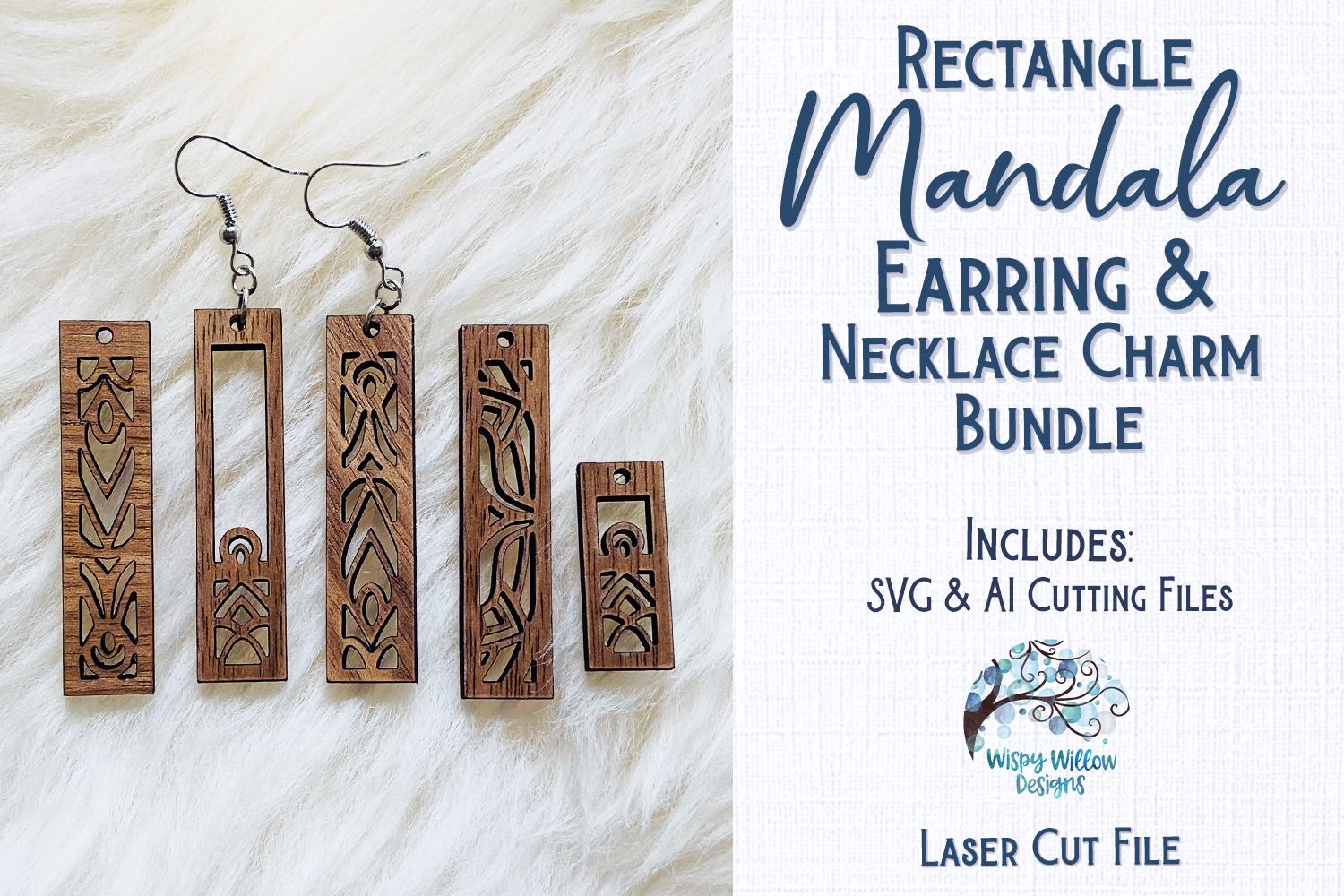 Download Rectangle Mandala Earring Bundle File For Glowforge Or Laser Cutter So Fontsy