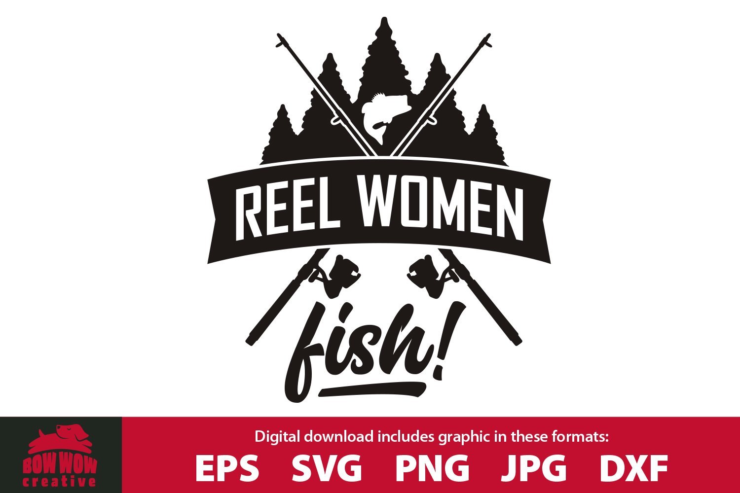 Download Reel Women Fish Fishing Cutting File So Fontsy