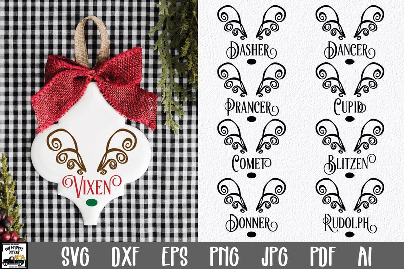 Download Reindeer Names Bundle - 9 Christmas SVG Files - So Fontsy