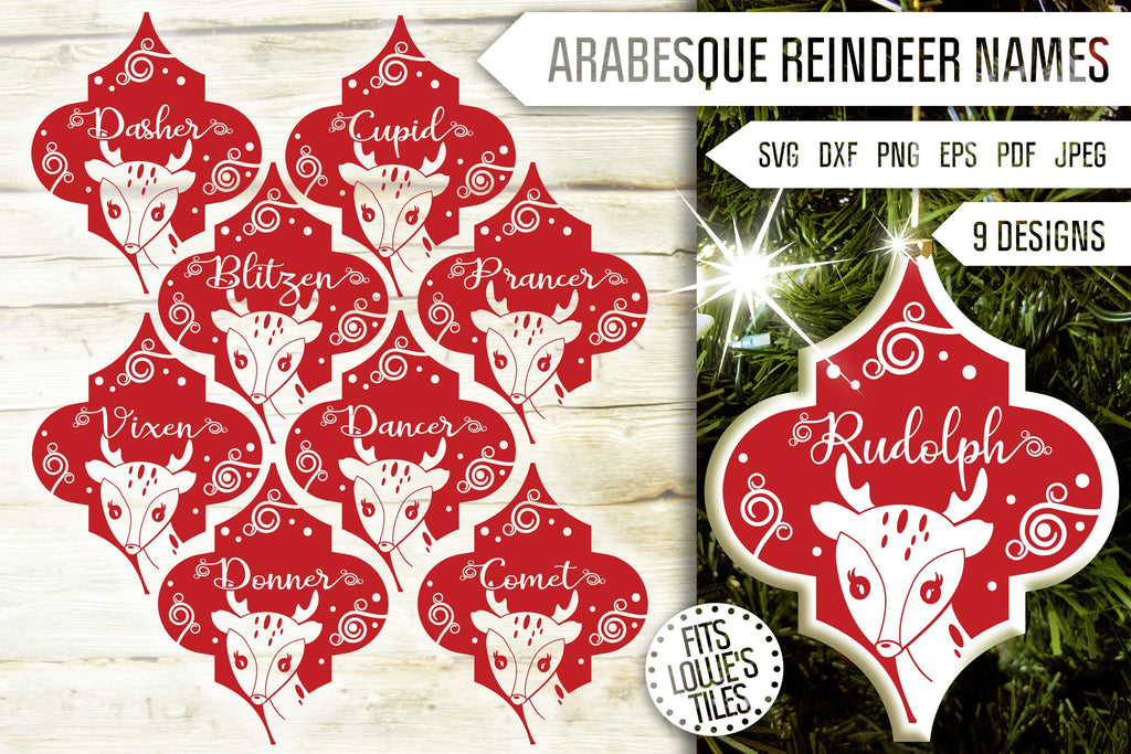 Download Reindeer Names Ornaments Svg. Arabesque Svg. Arabesque ...