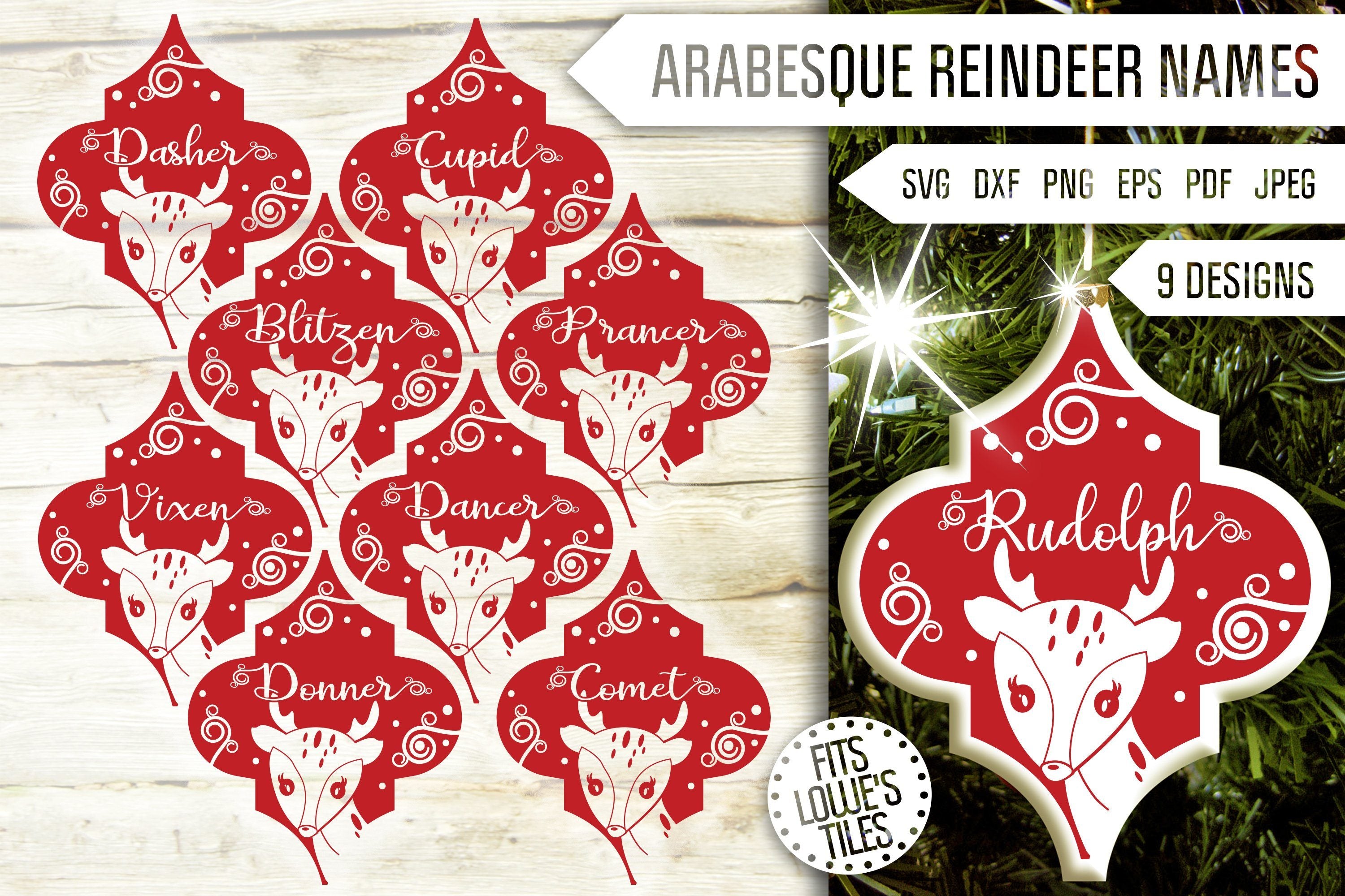 Download Clip Art Reindeer Cut File Rudolph Svg Reindeer Names Svg Corona Quarantine Christmas Ornament Svg Bundle Christmas Tile Ornament Svg Cricut Art Collectibles