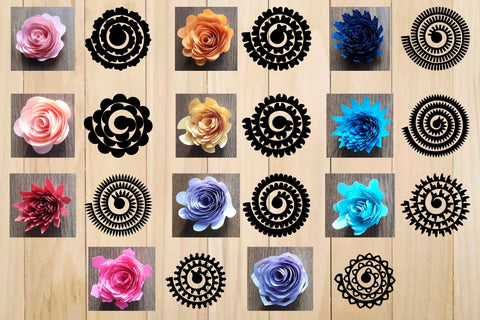 Download Rolled Paper Flower Templates Svg 3d Rose Svg So Fontsy