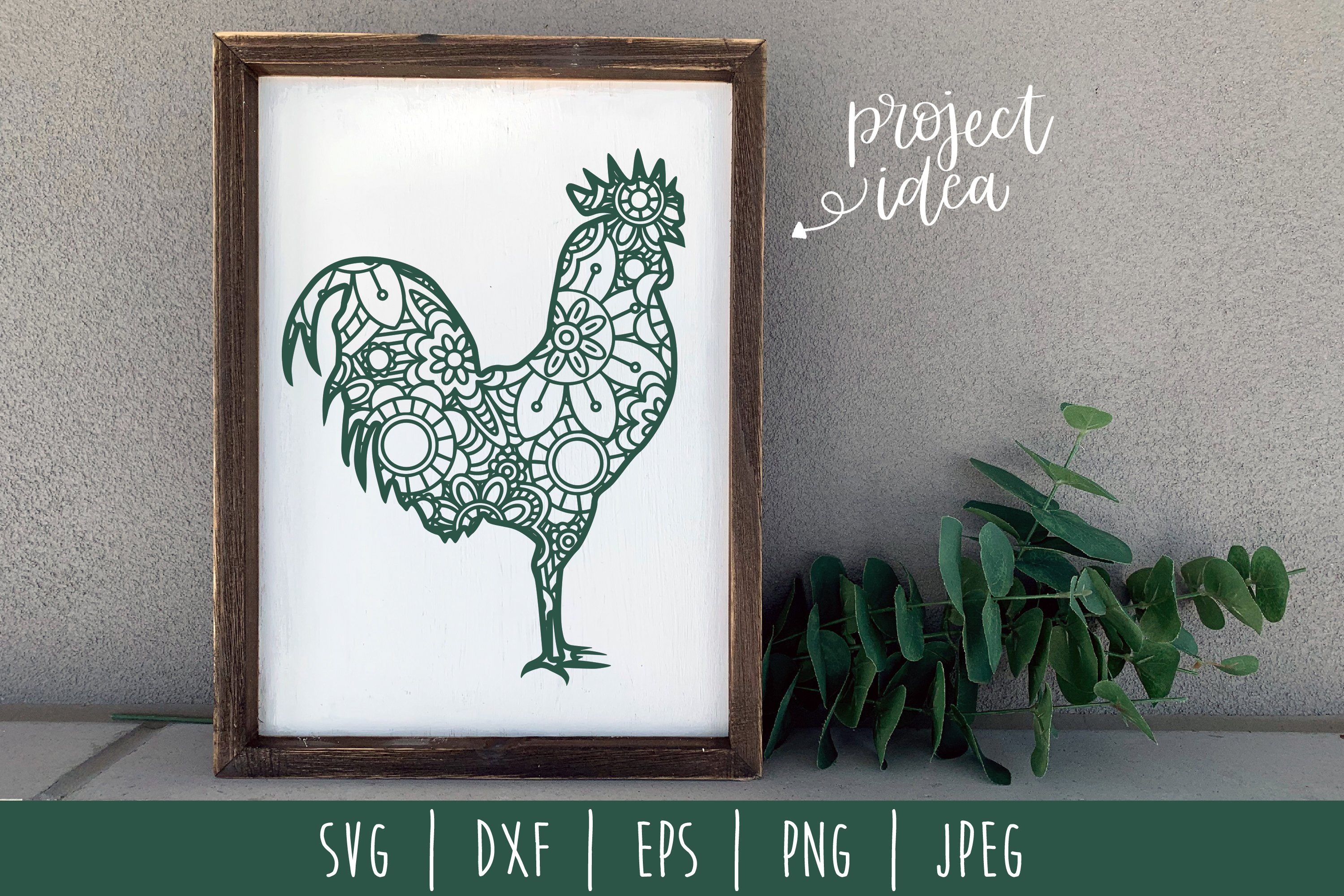 Download Rooster Mandala Zentangle So Fontsy