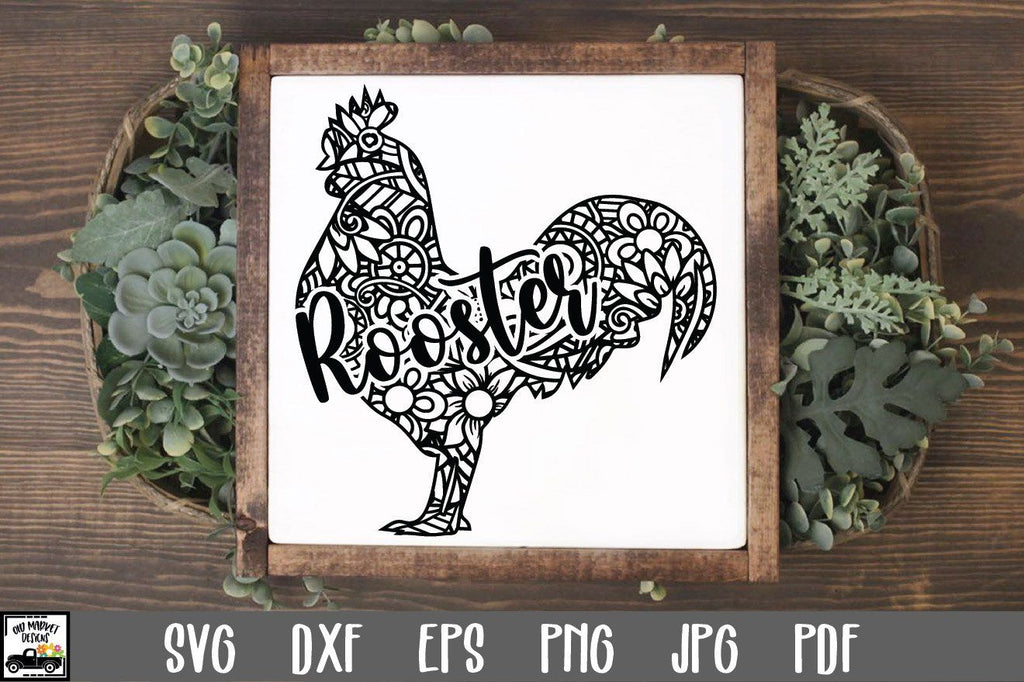 Download Rooster SVG File - Rooster Mandala SVG - So Fontsy