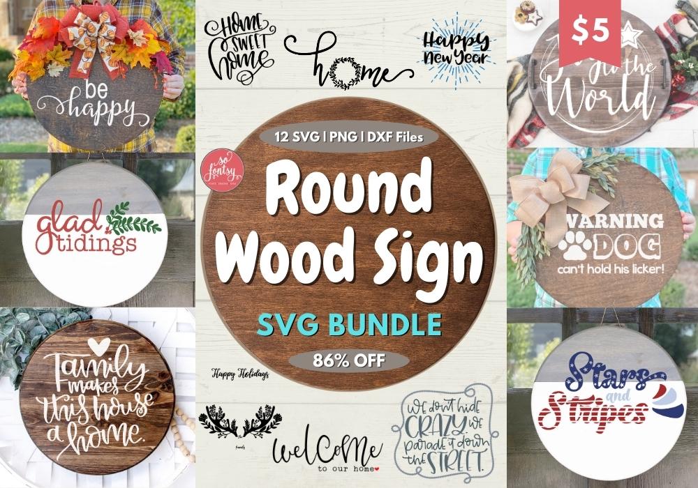 Download Round Wood Sign Svg Design Bundle So Fontsy