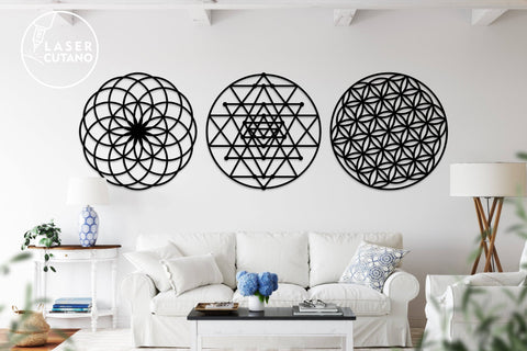 Download Sacred Geometry Wall Art Multilayer Laser Cut Files Mandala Round Sign Svg 3d Designs Mini Design Bundles So Fontsy