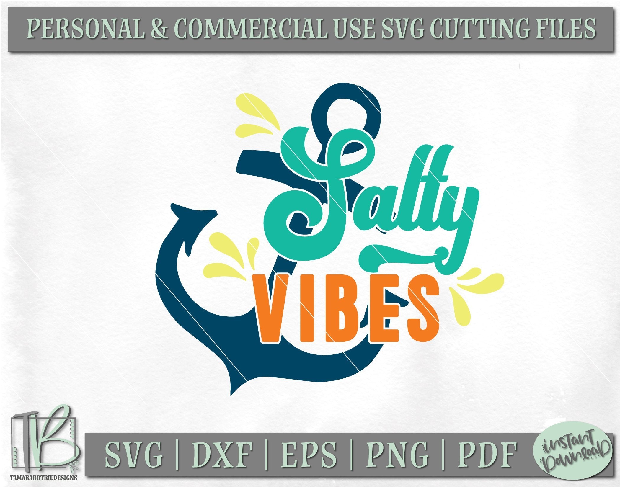 Download Salty Vibes Svg Nautical Svg Anchor Svg Summer Quote Svg Beach Svg So Fontsy