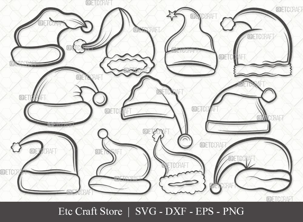 Download Santa Hat Outline Svg Cut File Christmas Svg Christmas Santa Hat Svg Christmas Santa Cap Svg Bundle So Fontsy