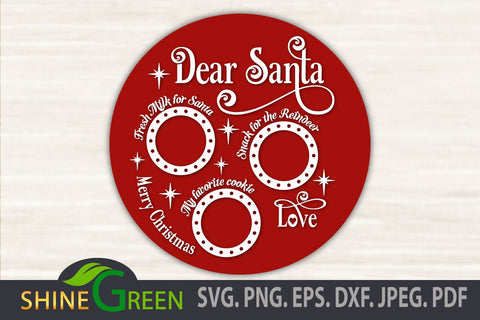 Santa Tray Round SVG - Christmas Decor SVG Cut File - So Fontsy