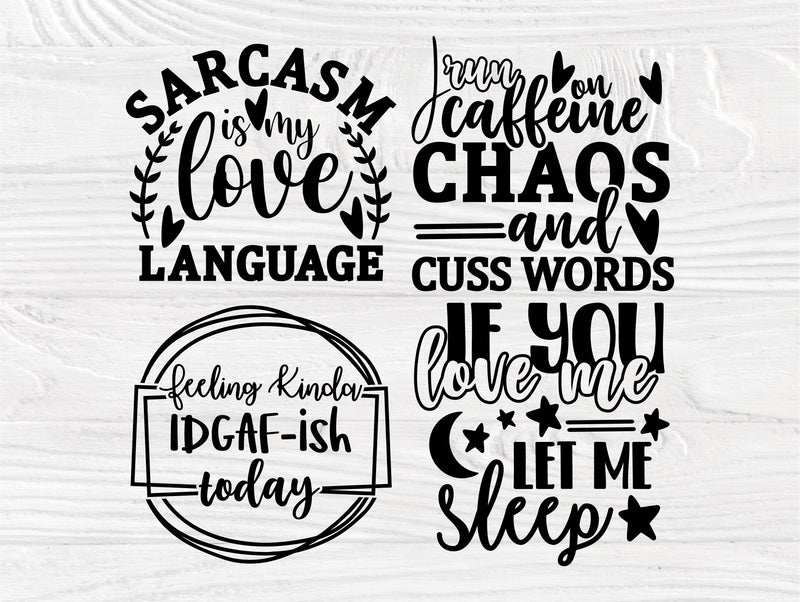 Sarcastic Svg Bundle Funny Quote Svg Sarcasm Svg Svg Cut Files