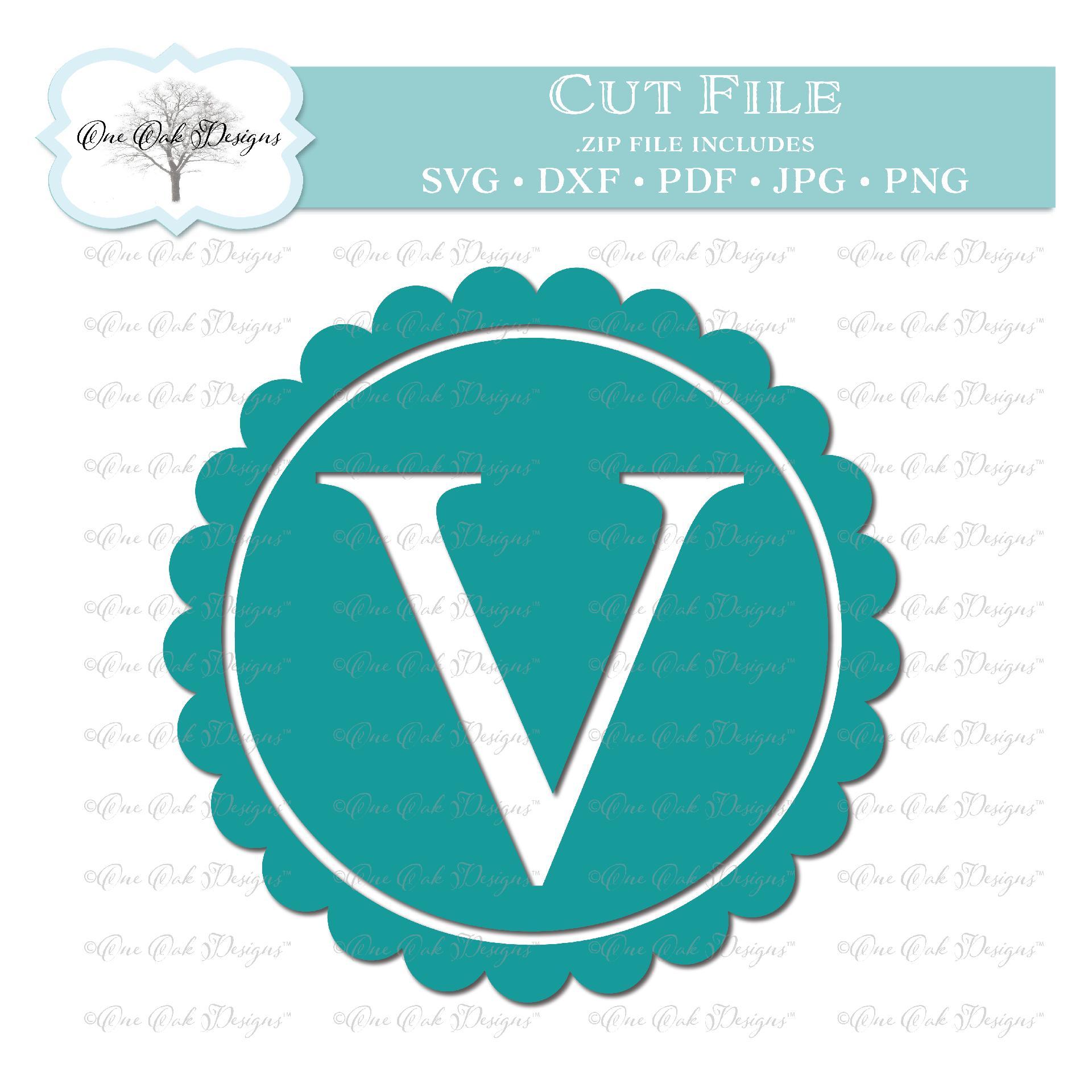 Download Scallop Monogram Alphabet Letter V So Fontsy