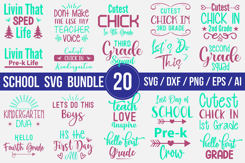 School SVG Bundle - So Fontsy