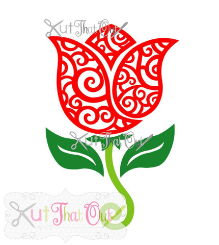 Download Scroll Tulip Svg Dxf Cut File So Fontsy