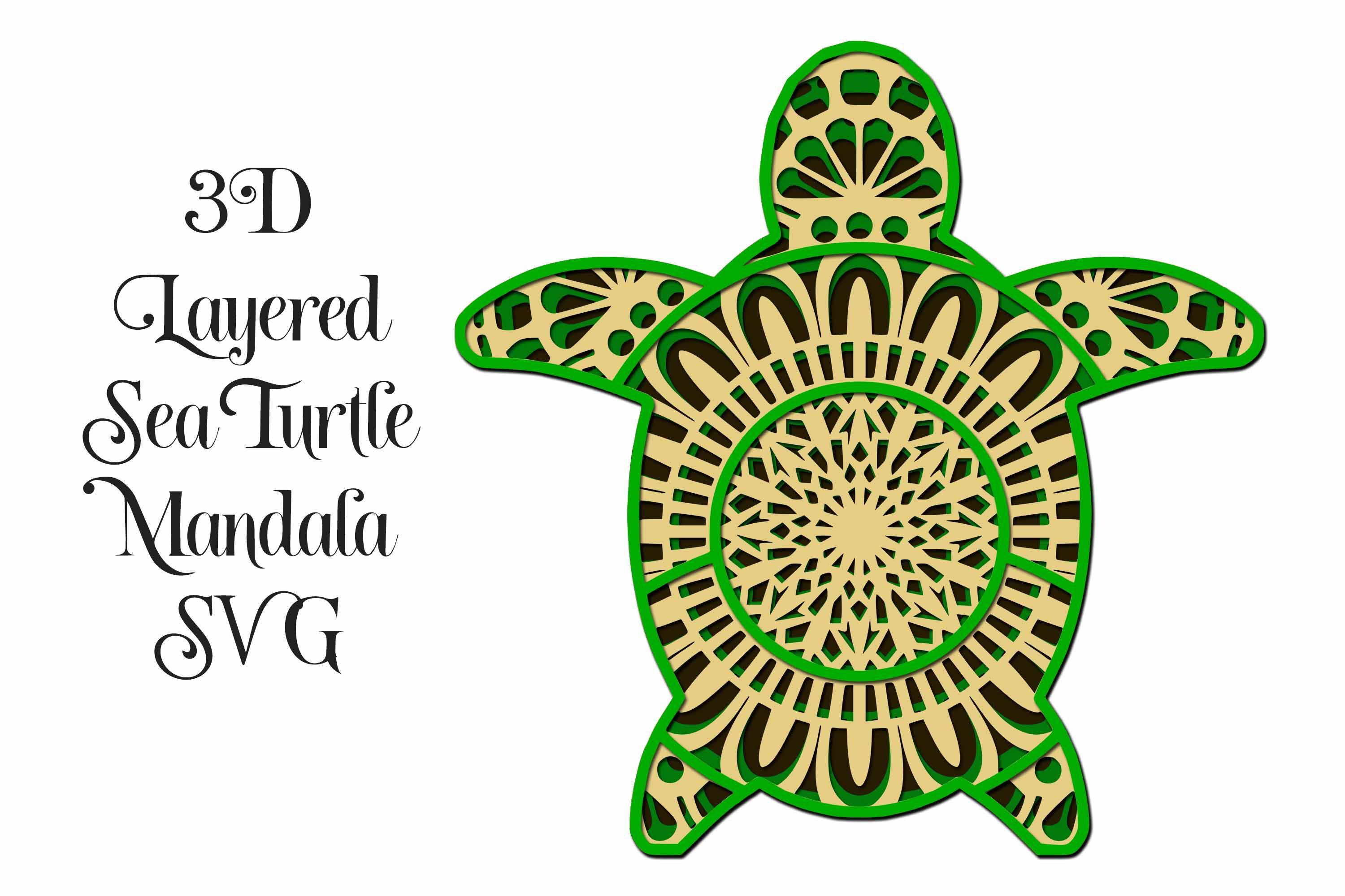 Download Sea Turtle Mandala Layered Svg So Fontsy