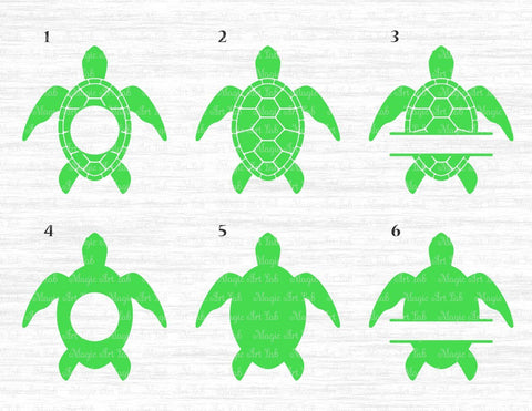 Download Sea Turtle Monogram Cut Files So Fontsy