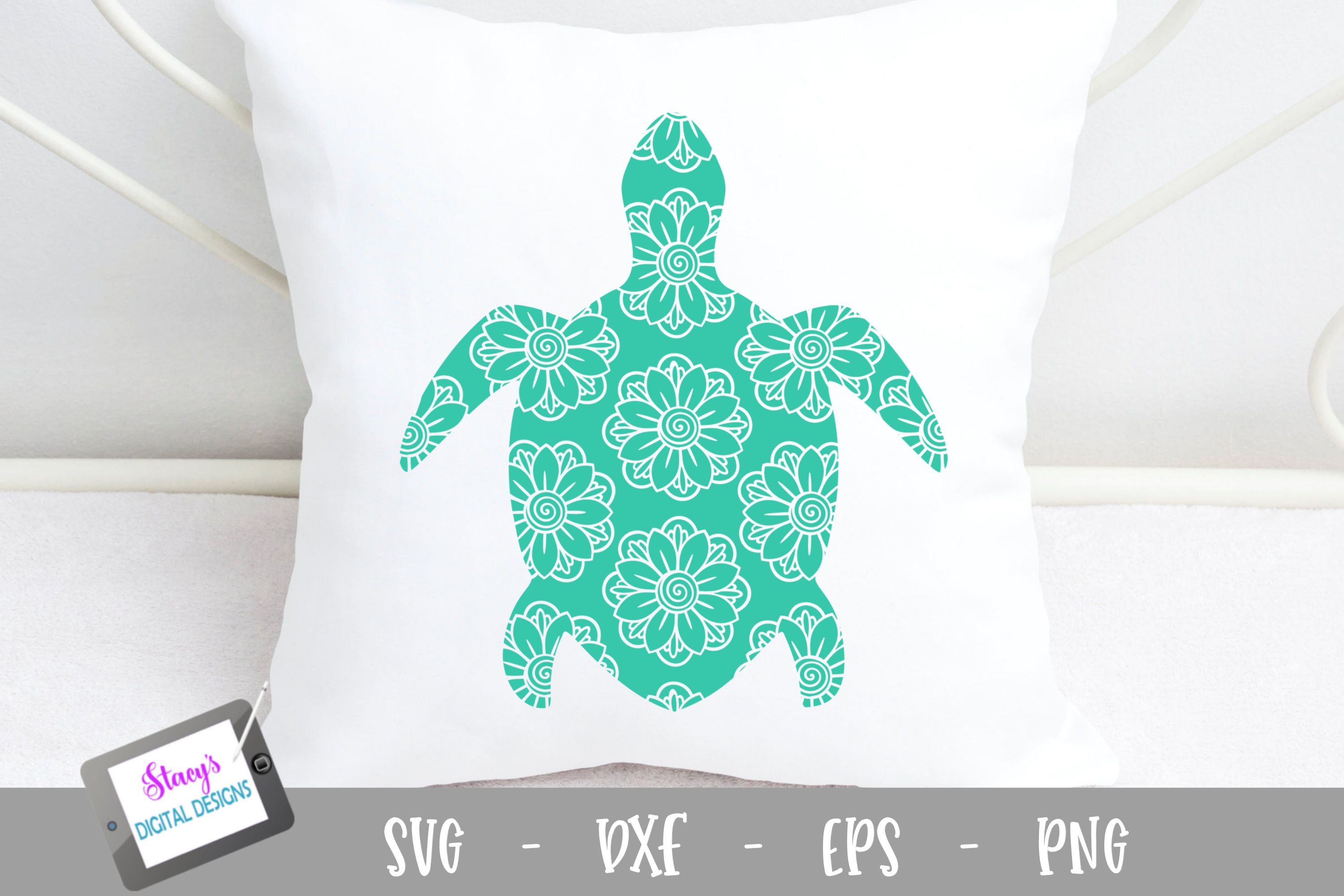 Download Sea Turtle Svg Sea Turtle With Floral Mandala Pattern So Fontsy