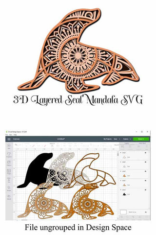 Download Seal Mandala 3d Layered Svg File 5 Layers Paper Cutting So Fontsy