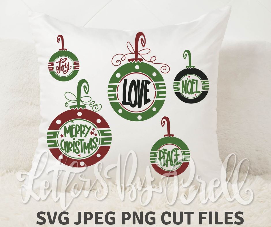 Download Set Of 5 Retro Christmas Ornaments Holiday Design Svg Cut Files So Fontsy