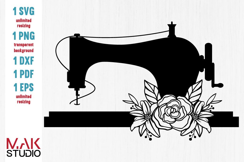 Download Sewing Machine Svg Sewing Machine Dxf Sewing Machine Cut File Floral Sewing Svg Floral Sewing Dxf Vintage Sewing Svg So Fontsy