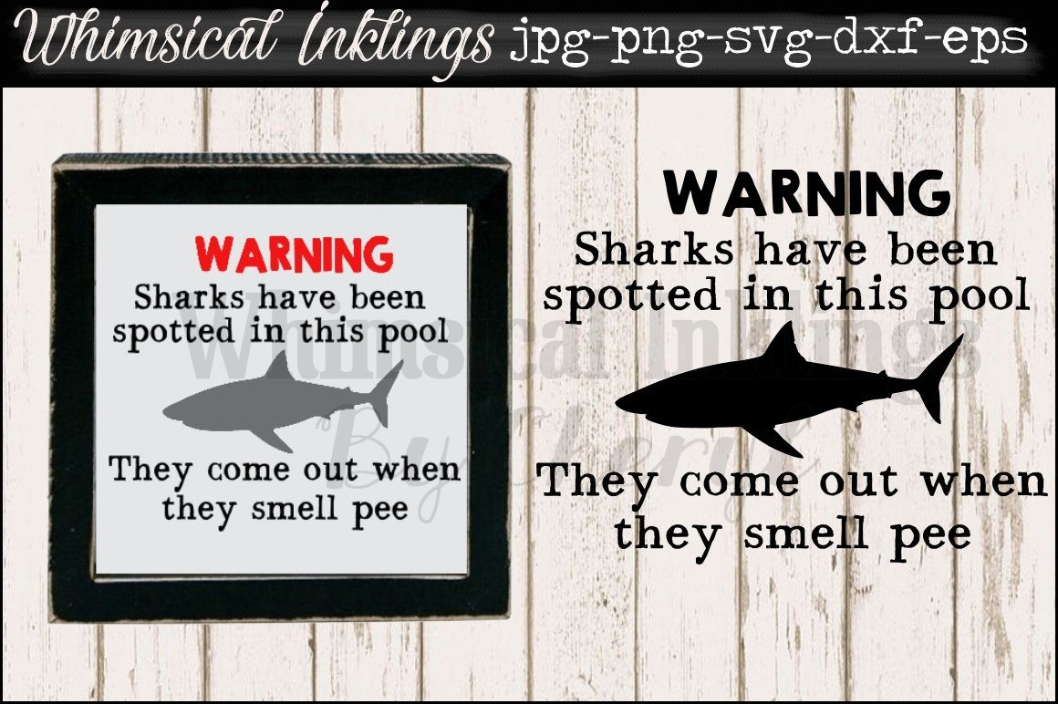 Shark Warning Pool Svg File So Fontsy