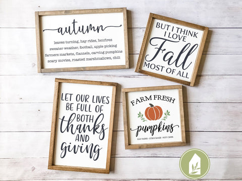 Signs of Fall SVG | Autumn SVG | Farmhouse Sign Design - So Fontsy
