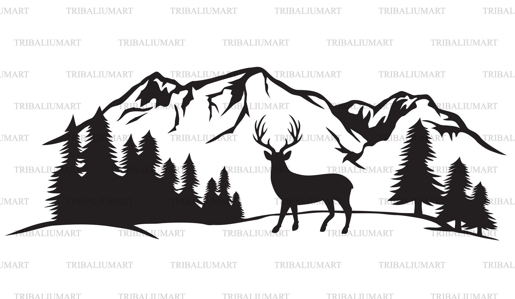 Free Free 63 Deer Mountain Silhouette Svg SVG PNG EPS DXF File
