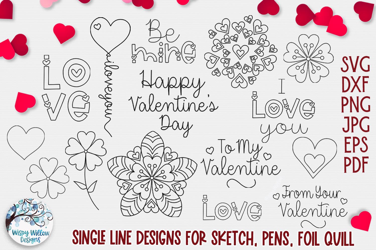 Download Single Line Design Valentine S Day Svg Bundle So Fontsy