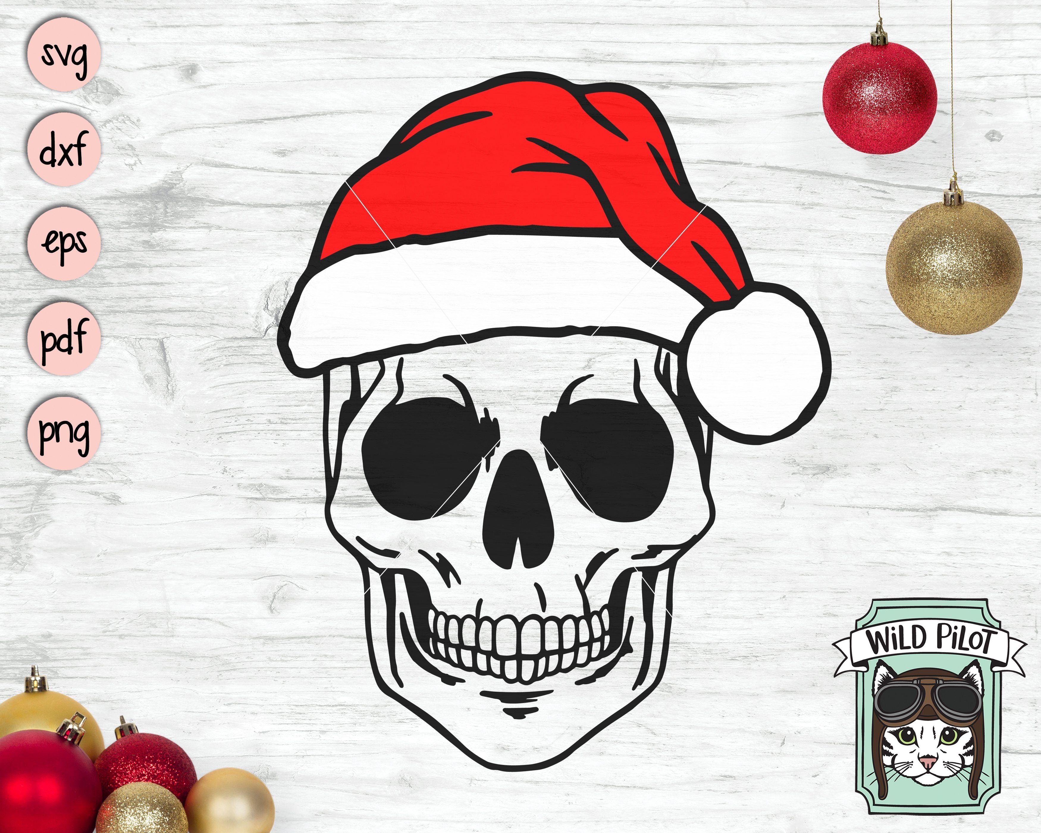 Download Christmas Skull Santa Hat Svg Cut File So Fontsy
