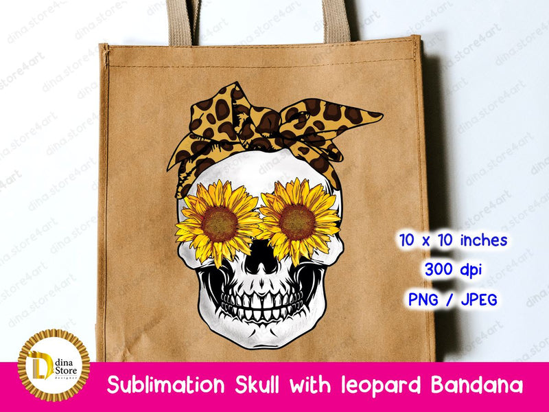 Skull with Leopard Bandana - So Fontsy